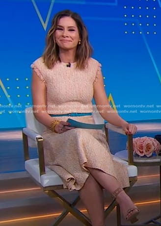 Rebecca’s orange tweed dress on Good Morning America