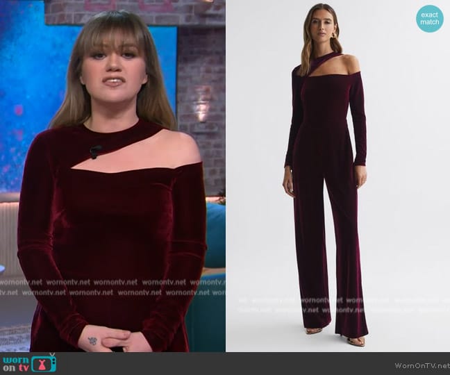 Reiss Adele Jumpsuit worn by Kelly Clarkson on The Kelly Clarkson Show