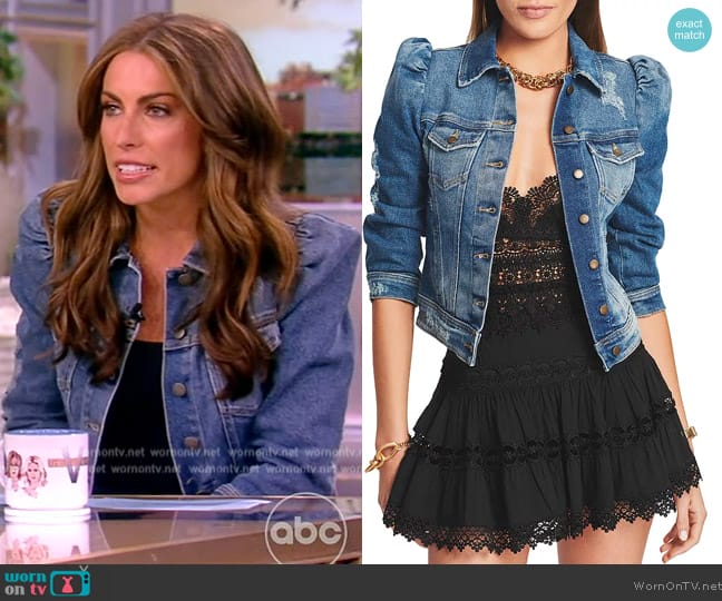 Retrofete Ada Puffed Shoulder Denim Jacket worn by Alyssa Farah Griffin on The View