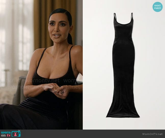 Rick Owens Ruched Vevlet Gown worn by Siobhan Corbyn (Kim Kardashian) on American Horror Story