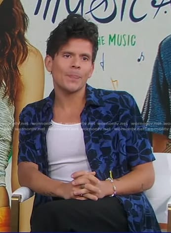 Rudy Mancuso’s blue floral shirt on Good Morning America