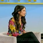 Sabrina Zohar’s metallic floral print blouse on Tamron Hall Show