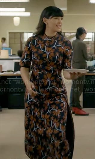 Sam’s floral midi dress on Not Dead Yet