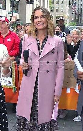 Savannah’s pink double breasted coat on Today