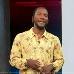 Scott’s yellow floral print shirt on Access Hollywood