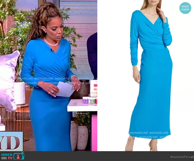 Sergio Hudson Gathered Jersey & Crepe Maxi-Dress worn by Sunny Hostin on The View