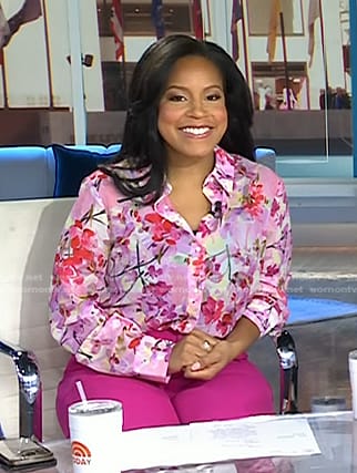 Sheinelle’s pink floral print blouse on Today