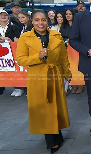 Sheinelle’s yellow belted trench coat on Today