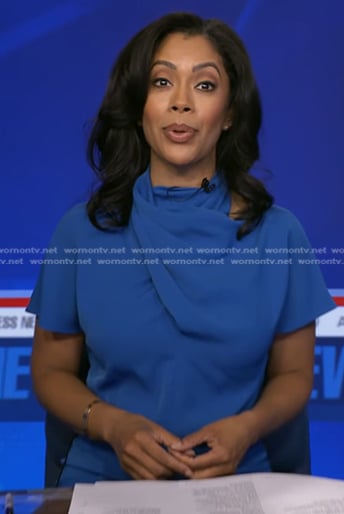 Shirleen’s blue short sleeve jumpsuit on Good Morning America