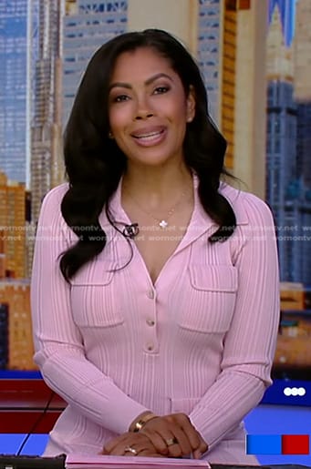 Shirleen’s pink ribbed knit dress on Good Morning America