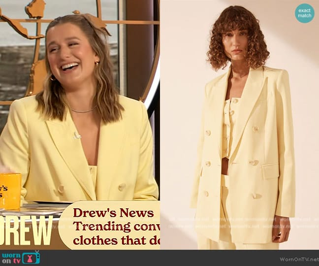 Shona Joy Sara Button Up Bodice worn by Victoria Garrick Browne on The Drew Barrymore Show