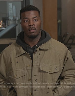Spencer’s distressed trucker jacket on All American