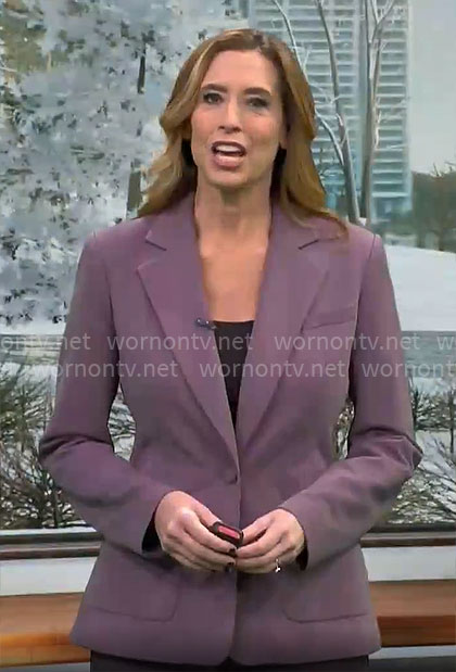 Stephanie Abrams’ purple suit on CBS Mornings