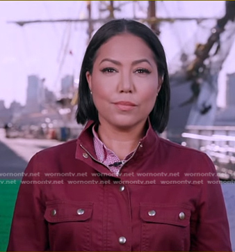 Stephanie’s red utility jacket on Good Morning America