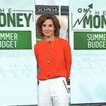 Stephanie Ruhle’s white piping cropped pants on Today