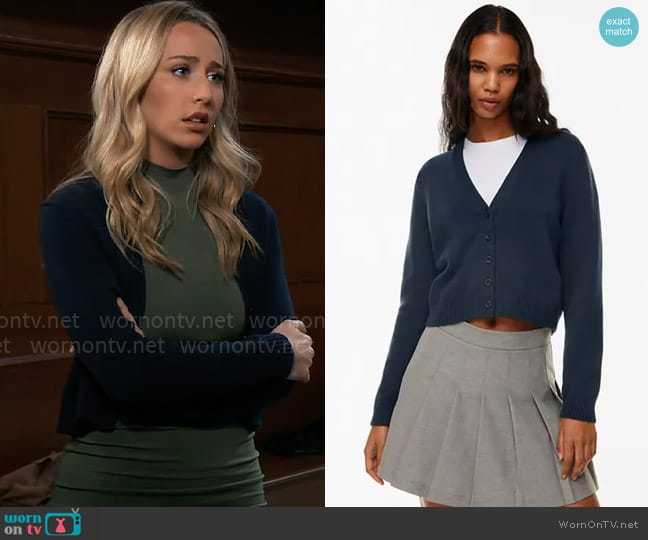 Sunday Best Shellie Cardigan worn by Josslyn Jacks (Eden McCoy) on General Hospital