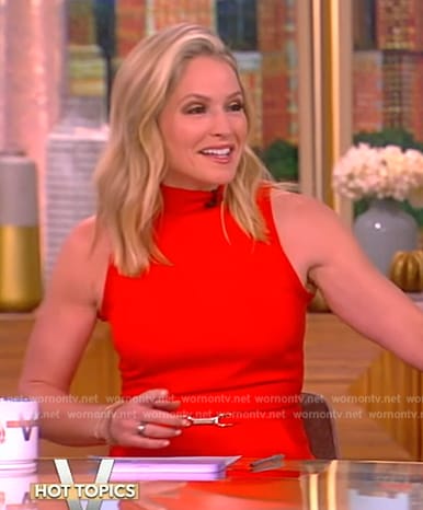Sara’s orange turtleneck dress on The View