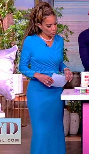 Sunny’s blue wrap dress on The View