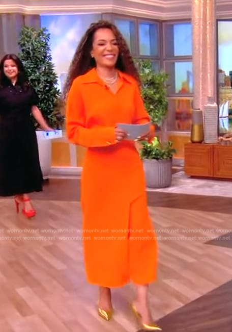 Sunny’s orange shirtdress on The View