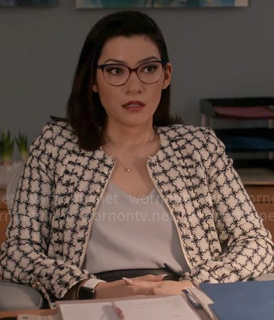 Susan’s checked tweed jacket on So Help Me Todd