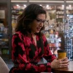 Susan’s black and pink floral dress on So Help Me Todd
