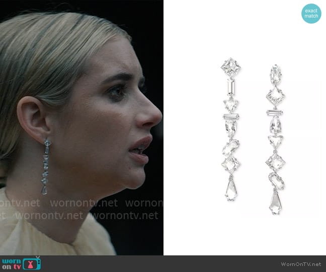 Swarovski Mesmera Linear Earrings worn by Anna Victoria Alcott (Emma Roberts) on American Horror Story