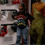 Sydney’s black kindness print sweater on The Upshaws