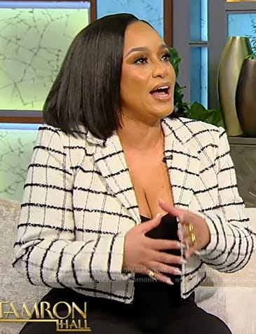 Tahiry Jose’s white check blazer on Tamron Hall Show