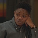 Tamia’s gray embroidered shirt on All American