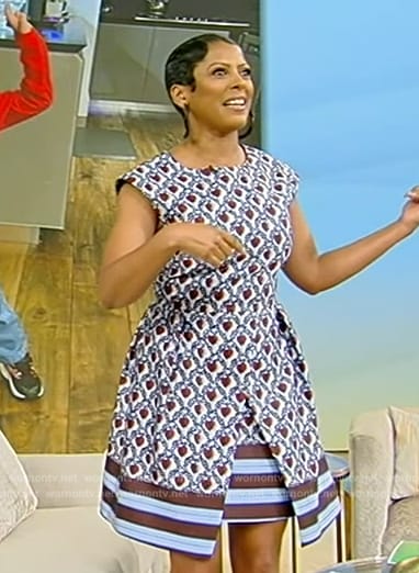 Tamron’s heart print mini dress on Tamron Hall Show