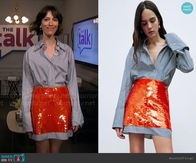Tanya Taylor Pre-Fall 2024 Collection Dress worn by Rebecca Hall on The Talk