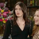Tessa’s black studded mini dress on The Young and the Restless