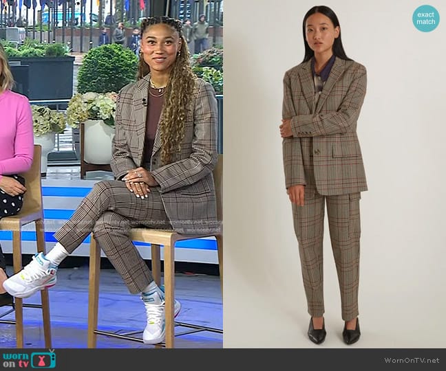 Thakoon Classic Plaid Blazer worn by Ally Love on Today