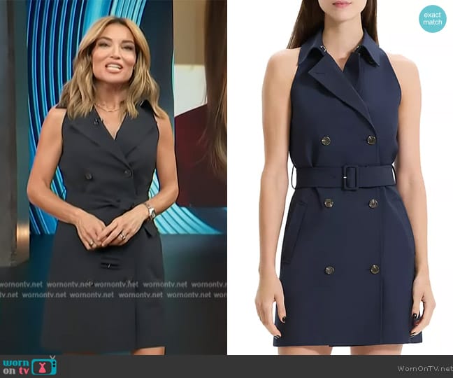 Theory Halter Trench Sleeveless Dress worn by Kit Hoover on Access Hollywood