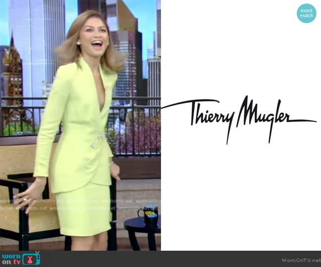 Thierry Mugler Vintage Suit worn by Zendaya Maree Stoermer Coleman on Live with Kelly and Mark
