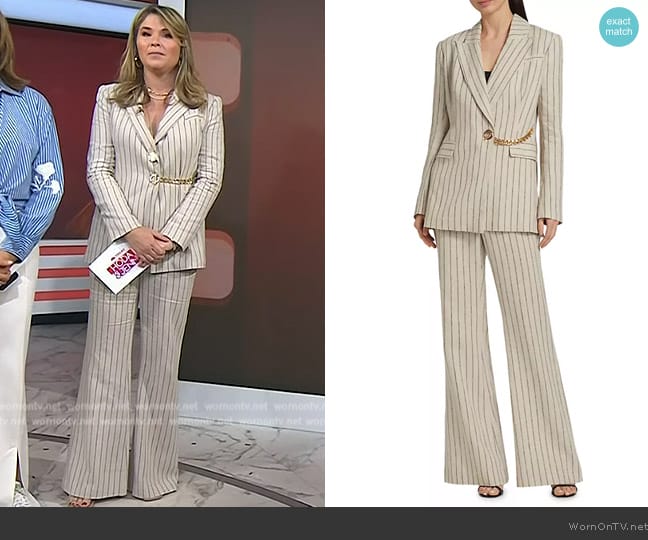 Toccin Sunny Linen-Blend Grommet Blazer worn by Jenna Bush Hager on Today