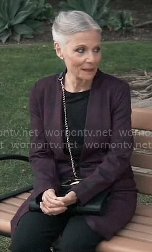 Tracy’s purple plaid coat on General Hospital