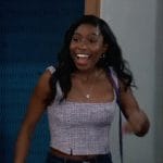 Trina’s purple tweed crop top on General Hospital