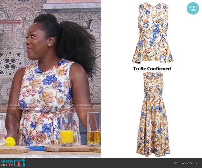 Ulla Johnson Kaiya Print Sleeveless Dress worn by Maya Feller on Good Morning America