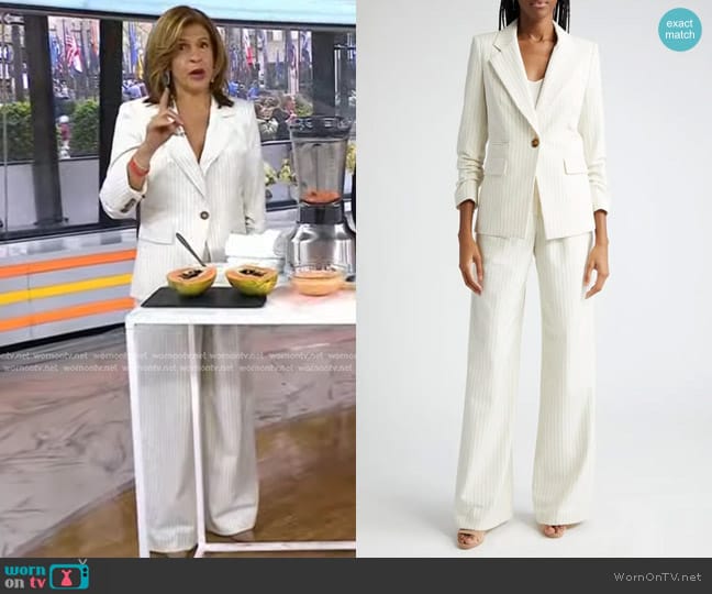 Veronica Beard Battista Pinstripe Dickey Jacket worn by Hoda Kotb on Today
