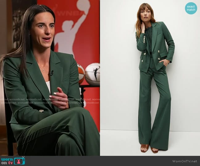 Veronica Beard Kona Dickey Jacket in Forest worn by Caitlin Clark on Today