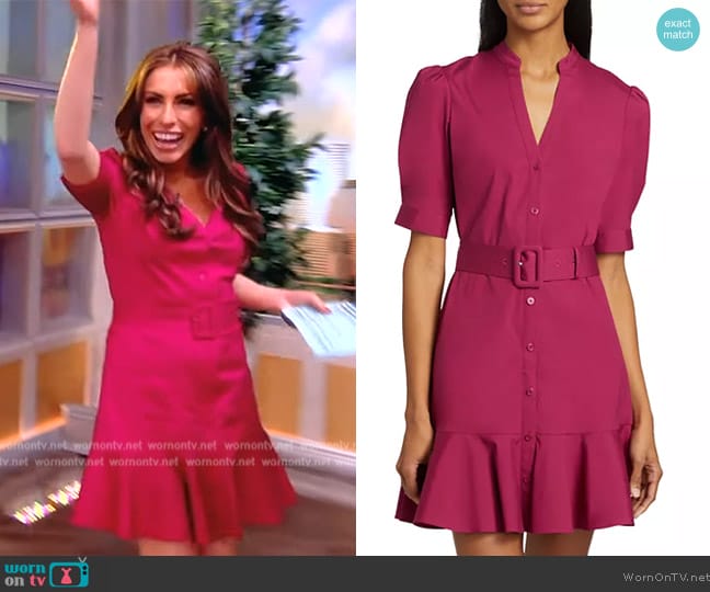 Veronica Beard Molly Cotton-Blend Belted Minidress worn by Alyssa Farah Griffin on The View