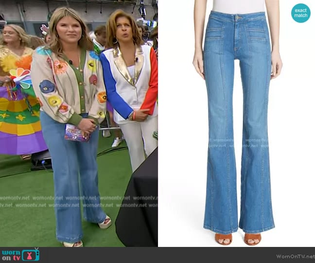 Veronica Beard Farrah Wide Leg Jeans worn by Jenna Bush Hager on Today