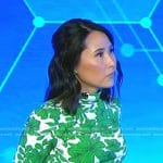 Vicky’s green floral top and purple flare pants on Today