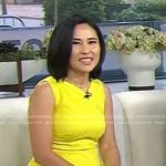 Vicky’s yellow textured sleeveless dress on Today