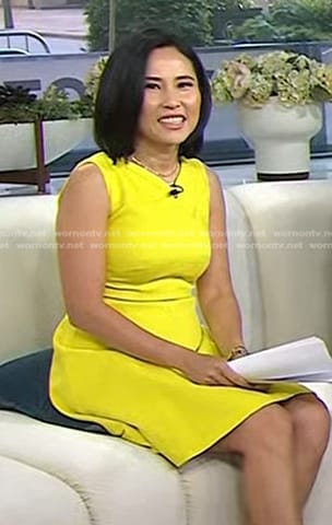 Vicky’s yellow textured sleeveless dress on Today