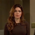 Victoria’s brown sweater dress on The Young and the Restless