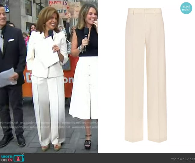 Vince Crepe Pintuck Wide-Leg Pants worn by Hoda Kotb on Today