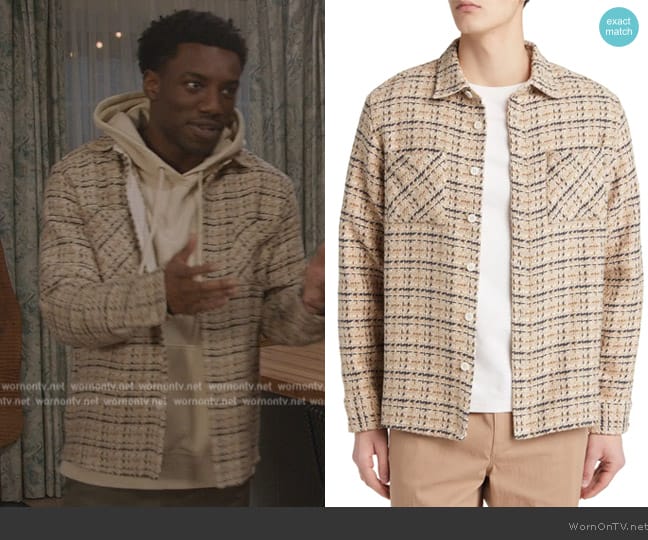 Wax London Whiting Marine Beatnik Button-Up Overshirt worn by (Chibuikem Uche) on All American
