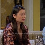 Wendy’s black floral long sleeve dress on Days of our Lives